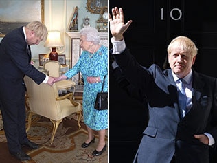 Boris mets the Queen; outside Downing St