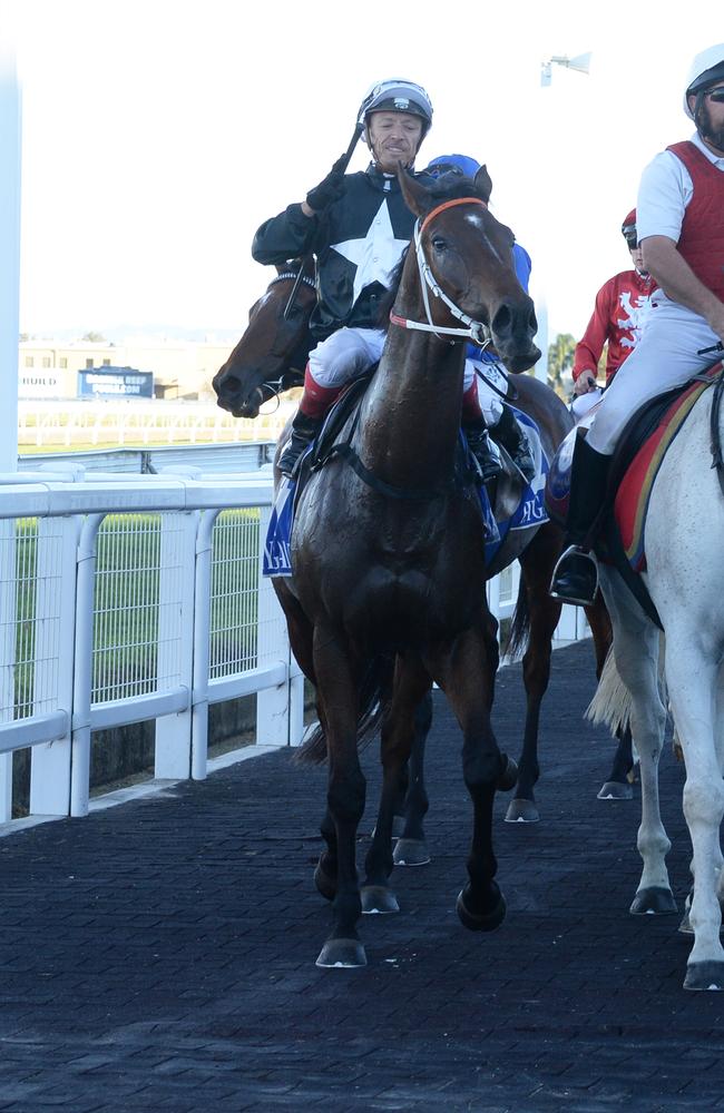 Box Ticked: Michael Cahill on Leebaz after winning the Hollindale Stakes. Picture: Grant Peters, Trackside Photography