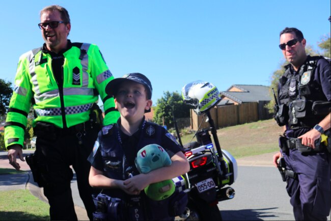 Travis had a lovely day out making his dream of being a police officer come true.