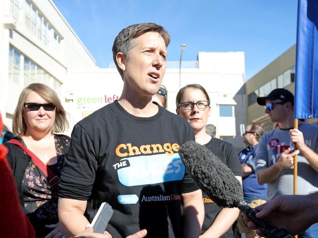 ACTU secretary Sally McManus, who addressed the more than 500 people who turned up for the Hobart May Day March through the streets of Hobart to support the Australian Council of Trade Unions 'Change the Rules' campaign. Picture: PATRICK GEE