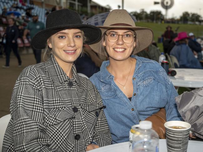 Abby Humphries (left) and Alyssa De Lanty at Meatstock, Toowoomba Showgrounds. Saturday, April 9, 2022. Picture: Nev Madsen.