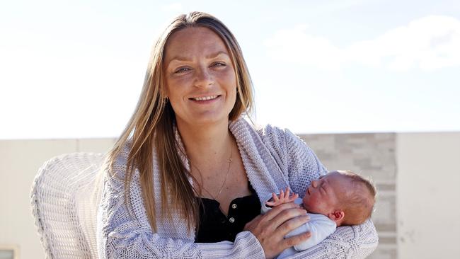 Dominica Simmons with her newborn baby William has had trouble finding the right contraceptive. Picture: Tim Hunter.