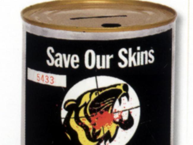 A Save Our Skins collection tin.