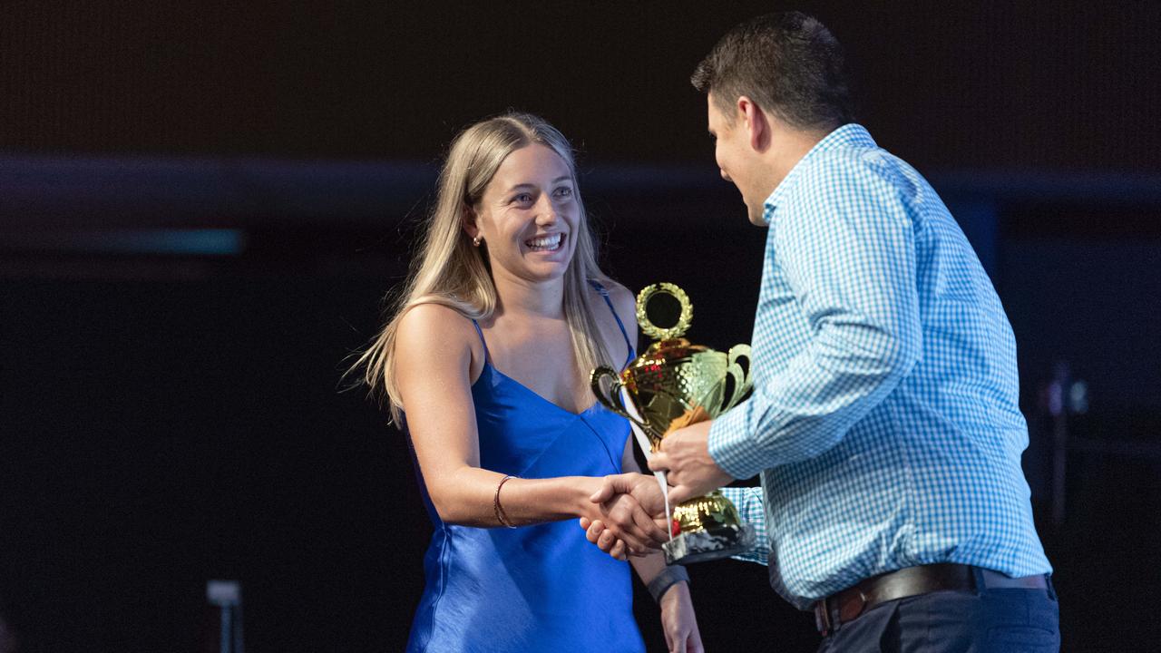 Sports Darling Downs Junior Sports Star of the Year runner-up Mackenzie Grimes at the presentation dinner at Rumours International, Saturday, February 1, 2025. Picture: Kevin Farmer