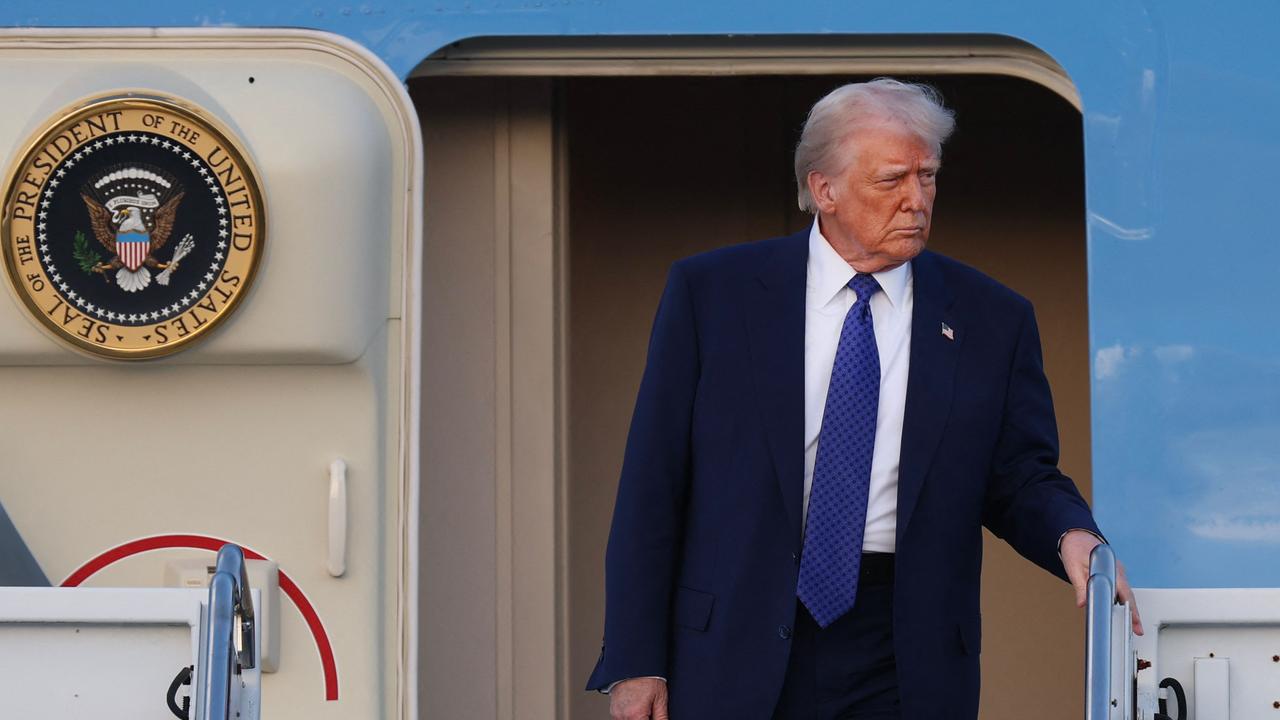 President Donald Trump exits Air Force One at Palm Beach International Airport on February 14. Picture: Joe Raedle / Getty