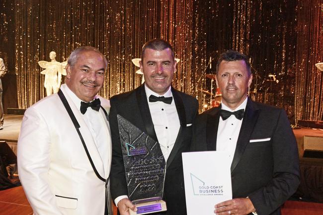 Mayor Tom Tate, Michael Smith and Dr Glenn McKay at Gold Coast Business Excellence Awards at The Star Gold Coast. Pic: Regina King