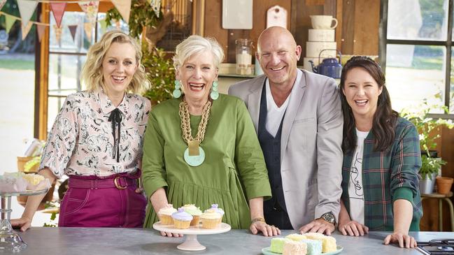 Great Australian Bake Off judges Claire Hooper, Maggie Beer, Matt Moran and Mel Buttle.