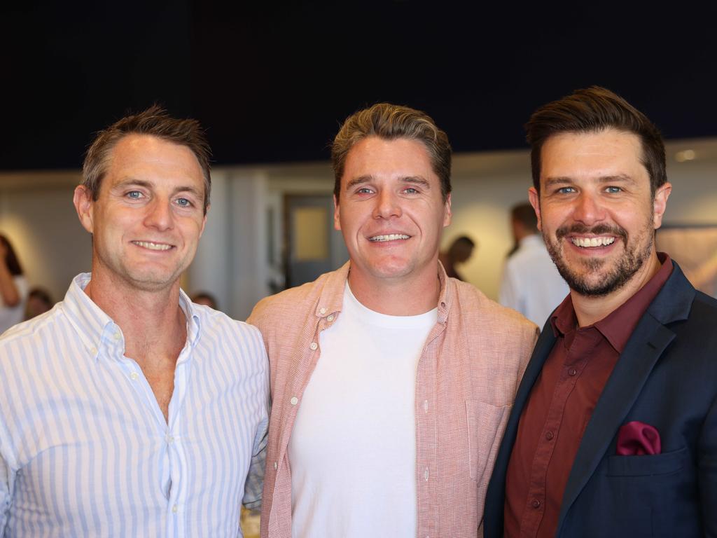 Daniel Ridley, Ben Coupe and Ben Nightingale at the Storyfest – Boost Your Business – luncheon at Bond University. Picture, Portia Large.