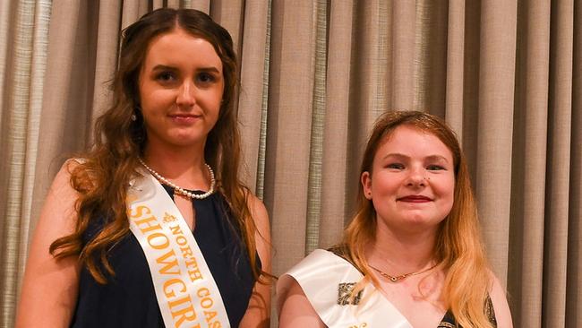 2022 Teen Showgirl candidates from left: Holly Layton from Evans Head, and Katie Johns from South Lismore, at the East Lismore Bowling Club. Picture: Cath Piltz