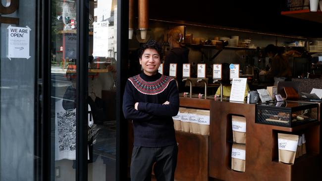 Ken Takakura at Single O Hamacho Cafe in Tokyo.