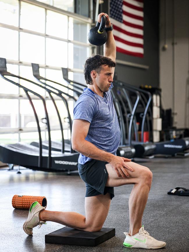 Andy McGrath at the player-organised Essendon training camp at the Exos facility in Scottsdale, Arizona. Picture: Essendon FC