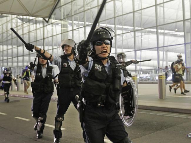 Protesters have caused chaos at Hong Kong airport for several days. Picture: AP