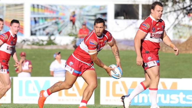 Former Redcliffe Dolphins player Shane Pumipi was a standout for West Brisbane Panthers at the weekend. Photo: Jon Sloan.