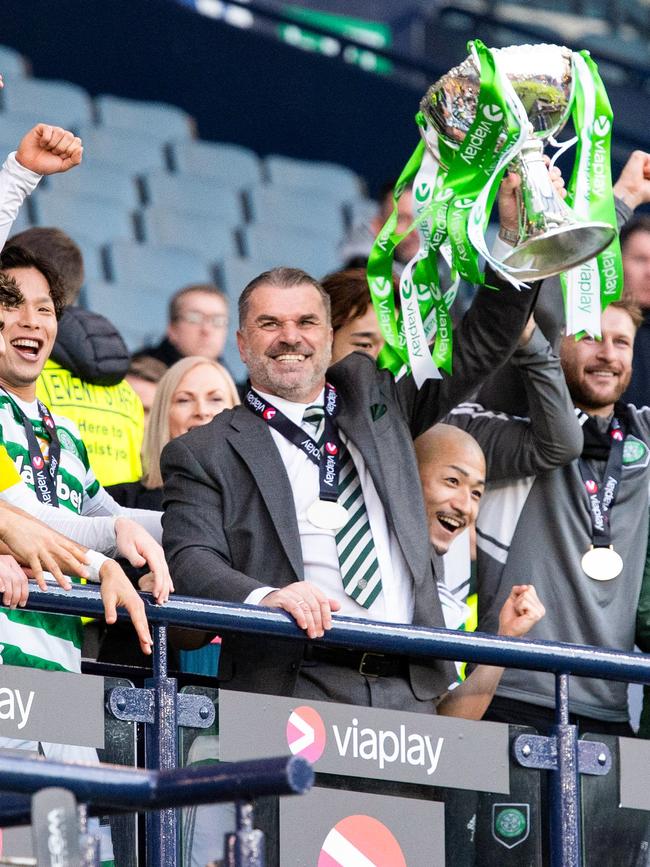 ...Ange Postecoglou lifts trophies everywhere he goes.