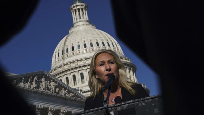 Republican Marjorie Taylor Greene was stripped of her committee positions over her support of QAnon conspiracy theories. Picture: AFP