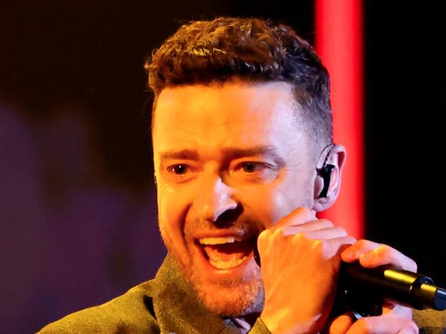 HOLLYWOOD, CALIFORNIA - APRIL 01: Justin Timberlake performs onstage during the 2024 iHeartRadio Music Awards at Dolby Theatre on April 01, 2024 in Hollywood, California. (Photo by Amy Sussman/Getty Images)