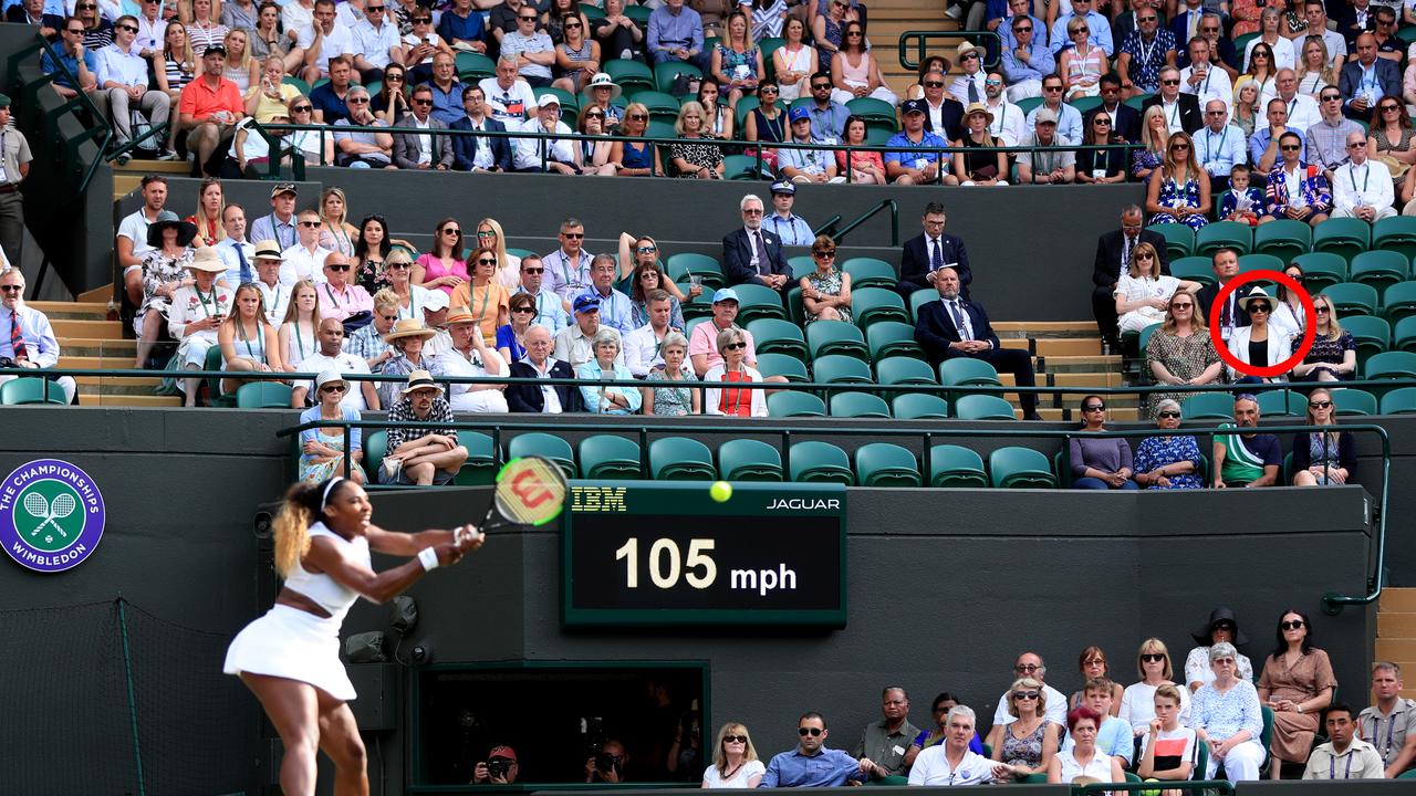 Duchess of Sussex (right) watches Serena Williams on court one on day four of the Wimbledon Championships last week. Pictire: Mike Egerton/PA Images via Getty Images