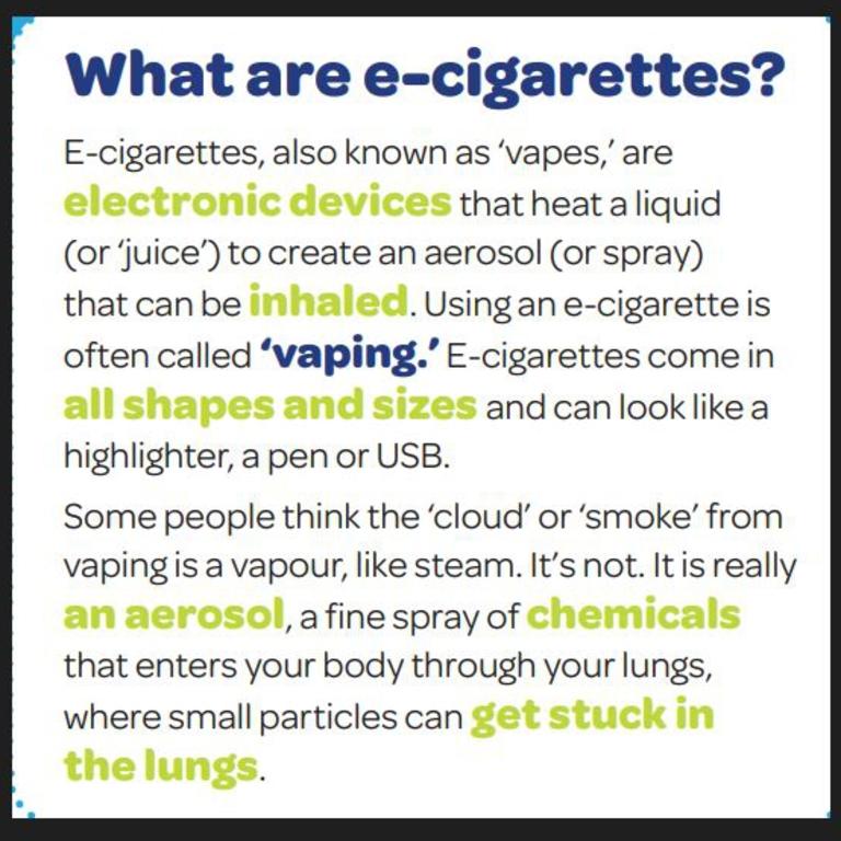 Infographic from Quit.org.au on teen vaping