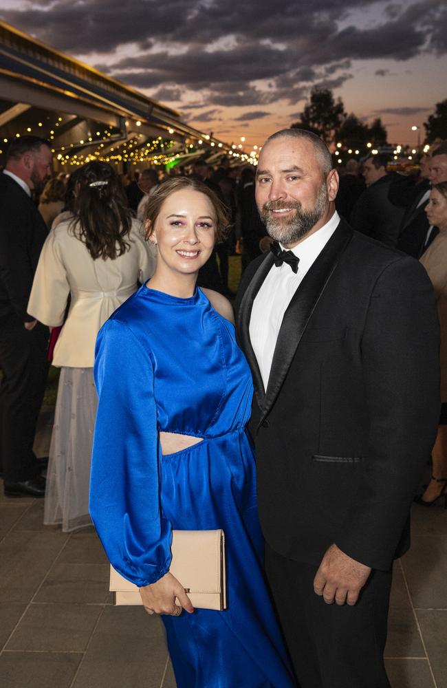 Samantha Collyer and Loren Wolfenden at LifeFlight Toowoomba Gala at The Goods Shed, Saturday. Picture: Kevin Farmer