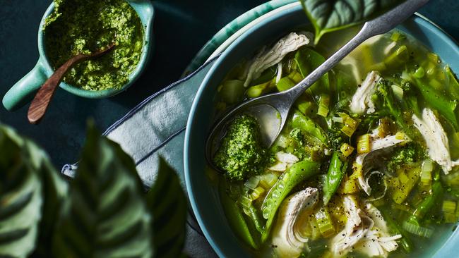 Dig in: spring chicken soup with parsley pistou