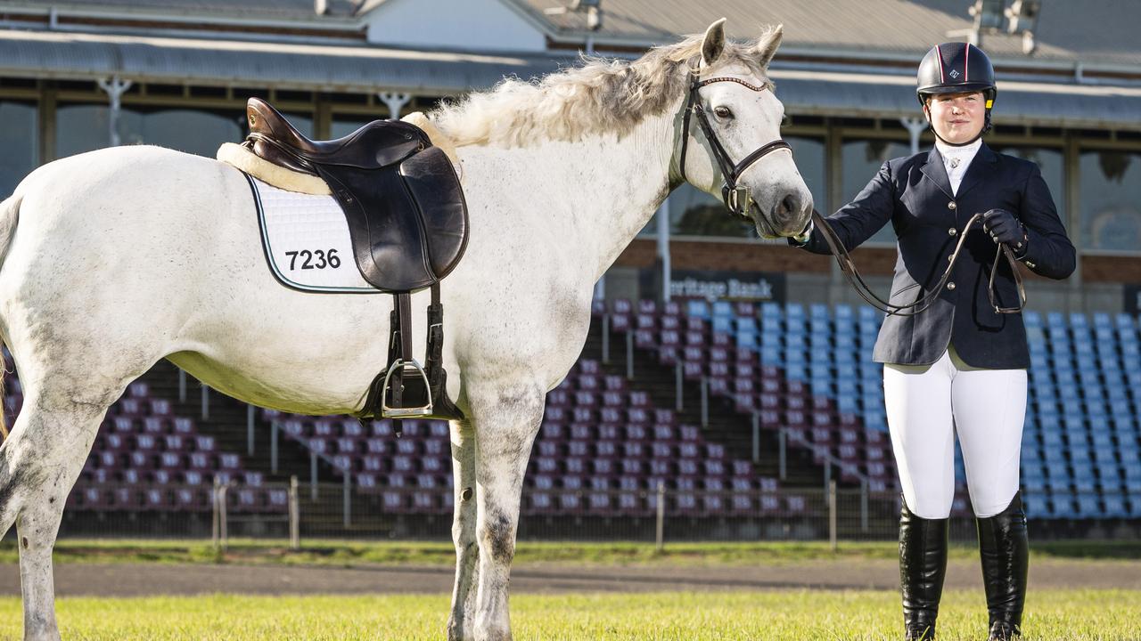 National Working Equitation champion Ellie Stenzel with her six-year-old Connemara Costalota Tiggy Winkle at Toowoomba Showgrounds, Thursday, December 12, 2024. Picture: Kevin Farmer