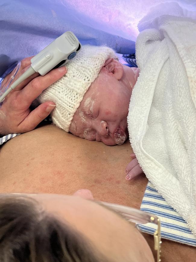 Charlie Gleeson was born at Hobart Private in September 2024. Picture: Alysha Gleeson