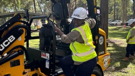 Mignone Ingabire has gained confidence to operate front end loaders and excavators in a short trade qualification.