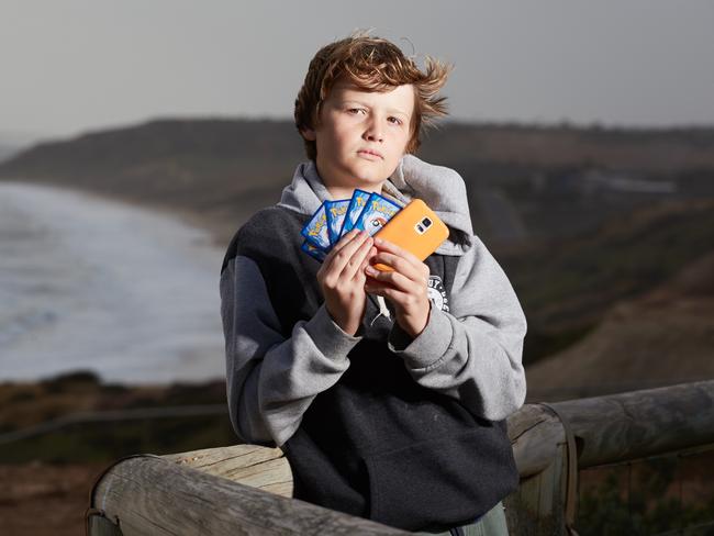 Smartphone game Pokemon Go is luring kids such as Callum, 10, to places that could be dangerous. Picture: Matt Loxton