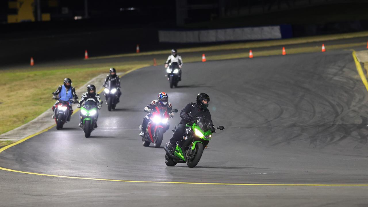 David McCowen on track with MotoSchool rider training at Sydney Motorsport Park. Photo: MotoSchool/SDpics