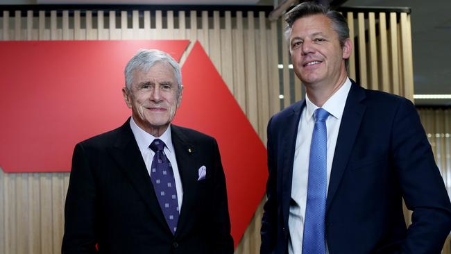 Seven West Media boss Kerry Stokes pictured with Seven CEO James Warburton. Picture: Nikki Short