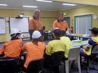 Students studying the Civil Construction course at the TAFE's Trenayr Campus. Picture: Lesley Apps