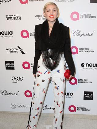 Miley Cyrus at the Elton John AIDS Foundation's Oscar Viewing Party. Picture: Frederick M. Brown