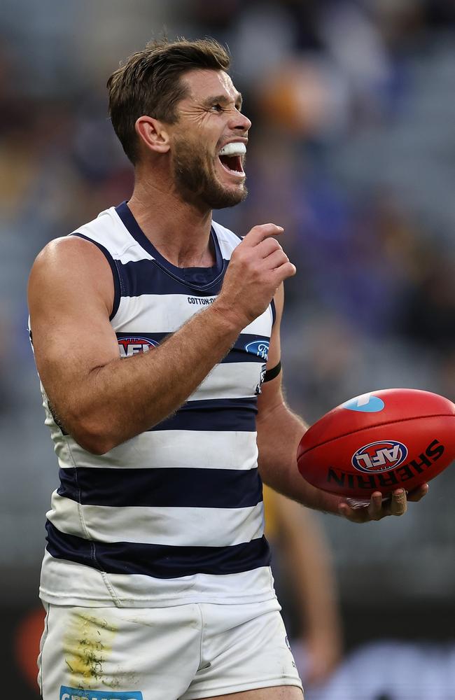 Tom Hawkins is set to face Collingwood. Picture: Paul Kane/Getty Images