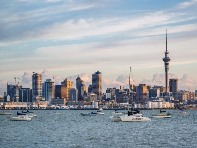 New Zealand, North Islaqnd, Auckland, evening view of the harbour and the city skylinePhoto - GettyEscape 1 Oct 2023cruise cover story