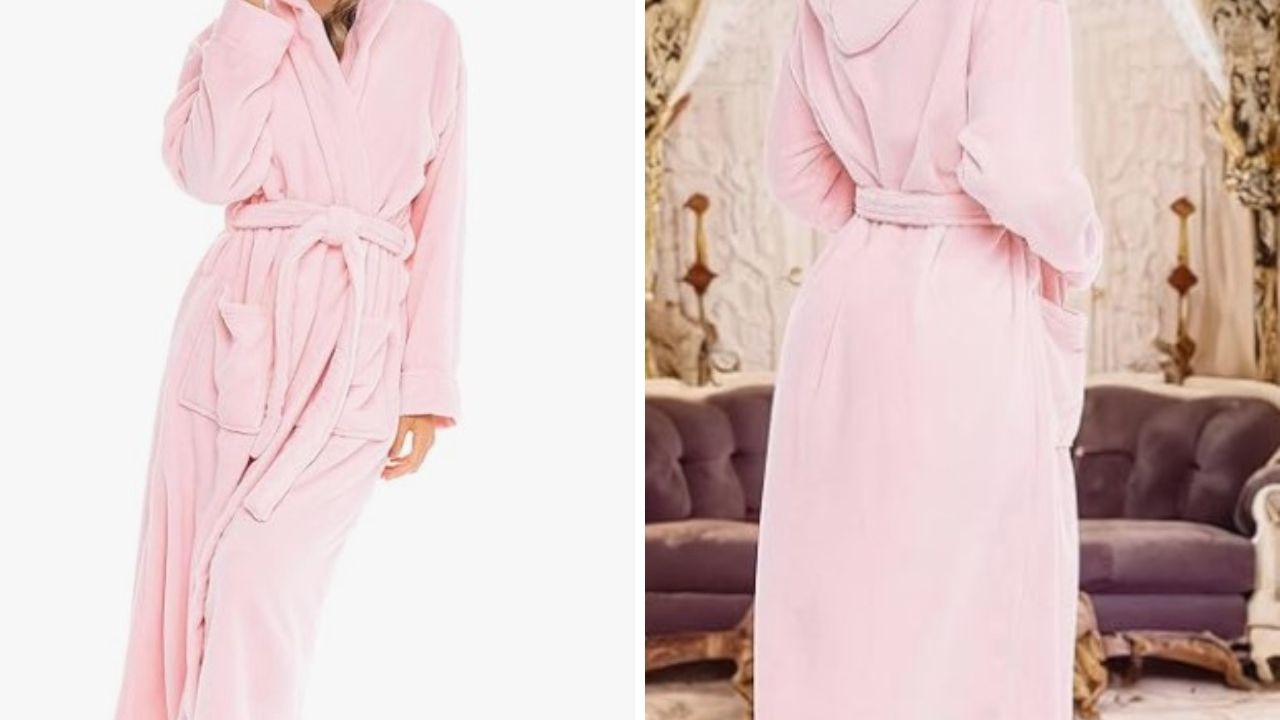 The Alexander del Rossa Robe is long. lovely and luxurious. Picture: Amazon