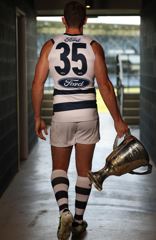 Dangerfield is headlining the DrinkWise campaign, eager for more Pepsi Max out of the premiership cup. Picture: Alex Coppel