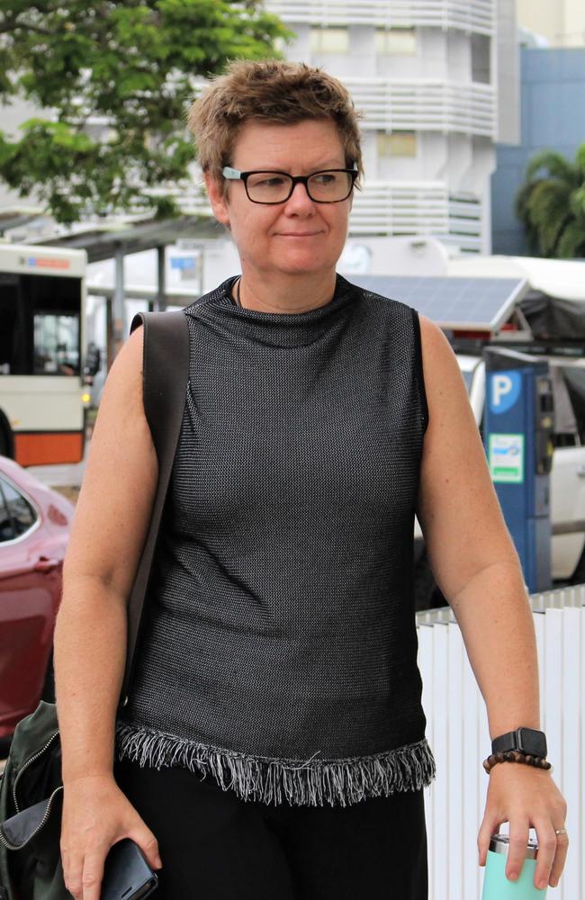 NT Health's Dr Ruth Derkenne arrives at the Darwin Local Court for an inquest into the death of Bernard Hector at Holtze Prison in 2021. Picture: Jason Walls