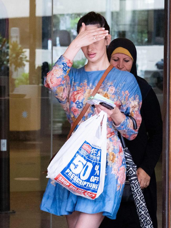 Chantelle Carrington walking out of Downing Centre Local Court in January. Photo: Tom Parrish