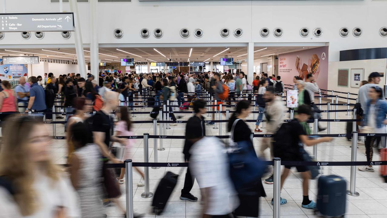 Adelaide Airport expects to see the highest passenger numbers for the Easter long weekend in years. Picture: NCA NewsWire / Kelly Barnes