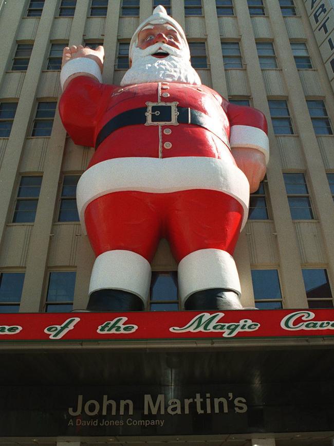 Big Santa at his original home on John Martin’s in Rundle Mall