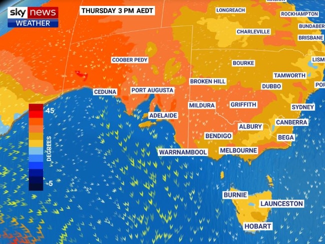 The heat in parts of southeast Australia will be almost unbearable.