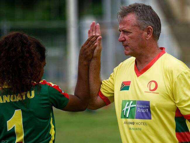 Peter Buchanan during his stint as Vanuatu national coach last year. Picture: Vanuatu Cricket