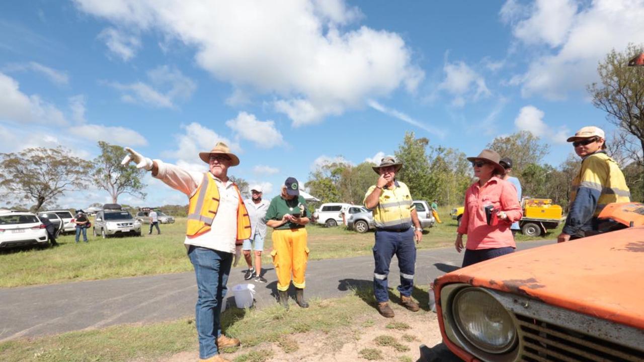 Ken Diehm organising the clean up at Brooweena. PHOTO: Robyne Cuerel