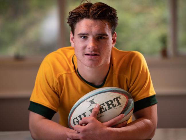 Portraits of Zac Barnabas taken at this home in Newport on 29th August 2019. Zac is the captain of the St Augustine's rugby team to play a curtain raiser to the Wallabies.(AAP Image / Julian Andrews).