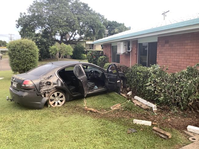 A Holden Commodore crashed into a house at Tapiolas Ave, Kirwan.