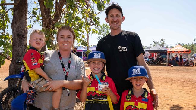 Hudson Hall, Leah Hall, Jaylan Hall, Ben Hall and Linkon Hall at the 2023 KTM Australian Junior Motocross Championships, Darwin, NT, Australia. Picture: Pema Tamang Pakhrin