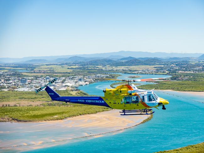 The RACQ CQ rescue helicopter was tasked to more than 220 incidents in the Whitsundays last year. Picture: RACQ CQ Rescue
