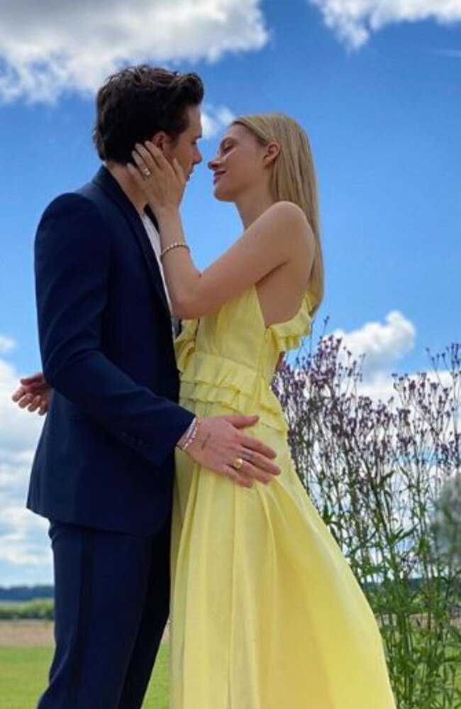 Brooklyn Beckham and Nicola Peltz in their engagement photo. Picture: Instagram