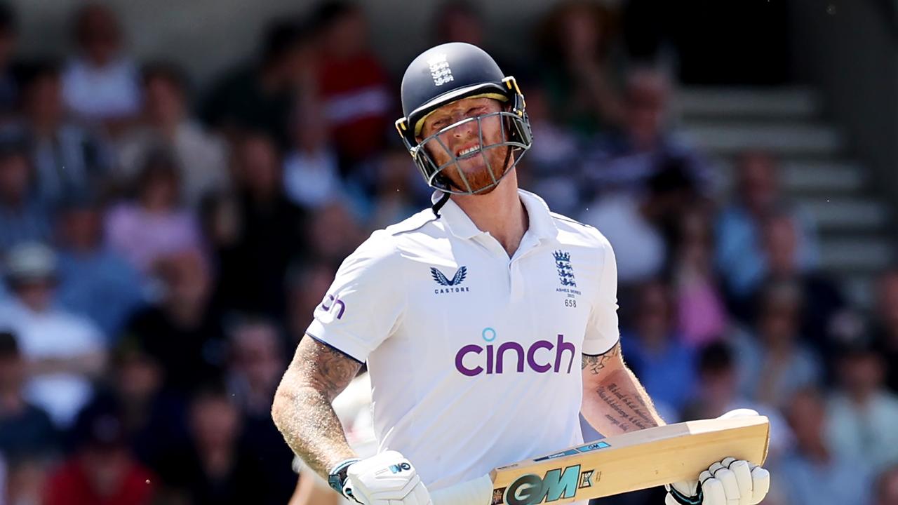 Ben Stokes is still out there but in a bit of pain. Photo by Jan Kruger/Getty Images