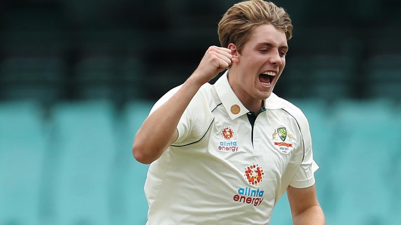 Cameron Green celebrates a wicket for Australia A. Picture: Brendon Thorne/Getty Images.